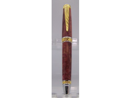 Red mallee ultra cigar pen chrome and gold finish
